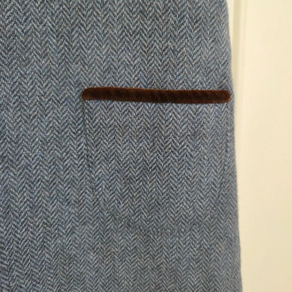 Papo d'anjo blue herringbone wool pinafore dress size 3 girls - Picture 6 of 9